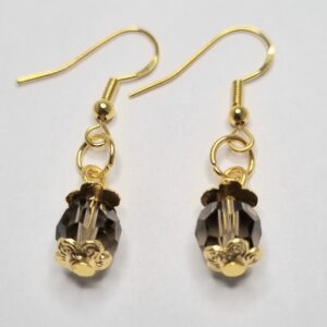 Crystal Maroon Gold Earrings