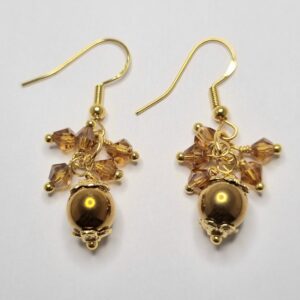 Gold Metallic Bicone Ear hooks