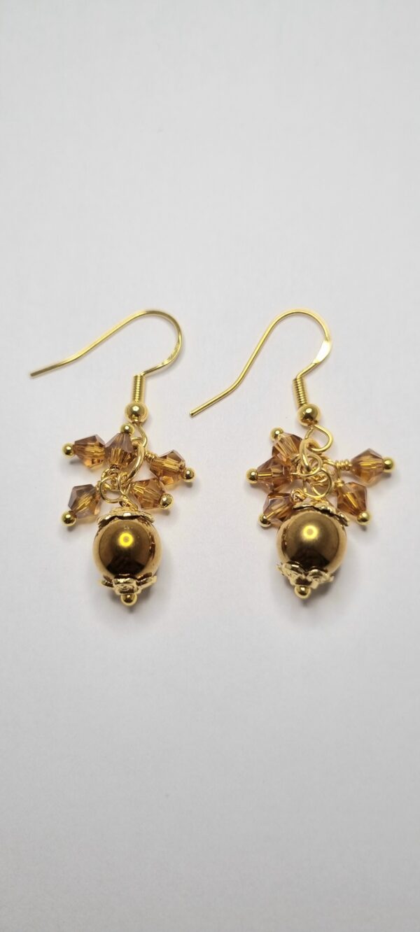 Gold Metallic Bicone Ear hooks