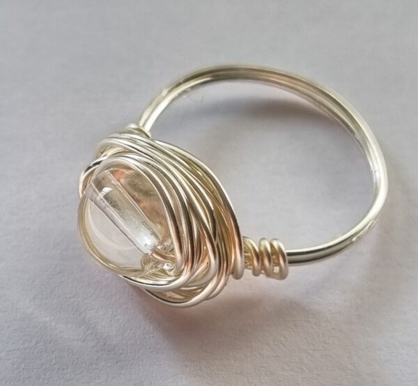 White Snow Silver Wire Ring