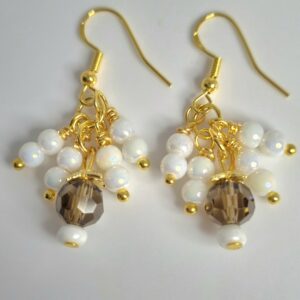 White Crystal Maroon Ear Hook