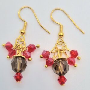 Red Crystal Maroon Ear Hook