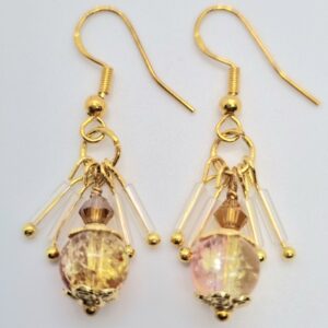 Lava Pink Glass Earrings