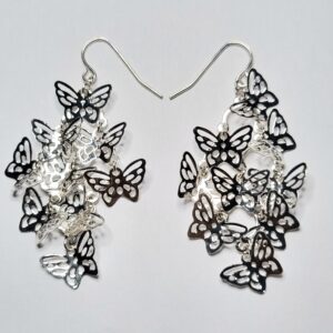 Butterfly Silver Look Earring Drop