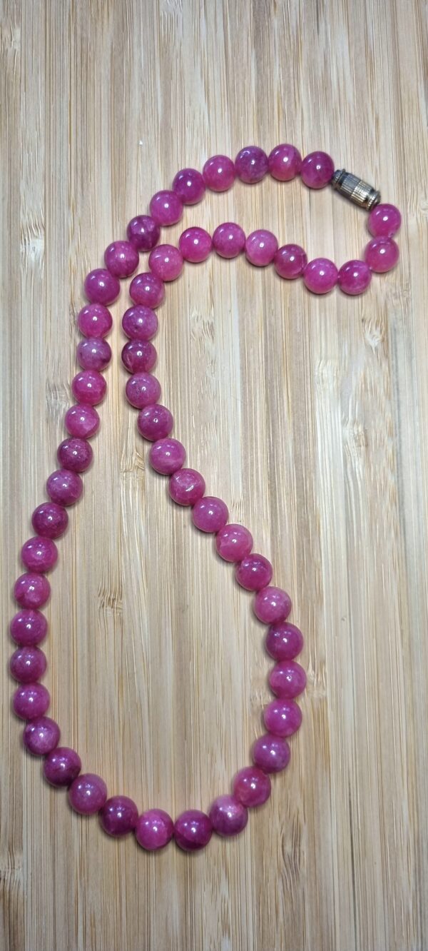 Natural Ruby Jade Necklace - Image 2