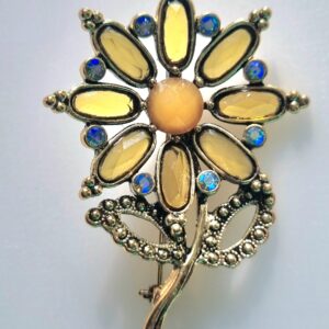 Rhinestone Sunflower Brooch