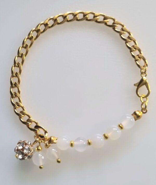 Gold Jade Chain Bracelet