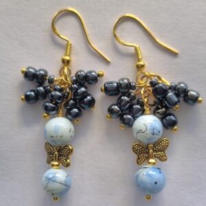 Blue Nuggets Light Earring
