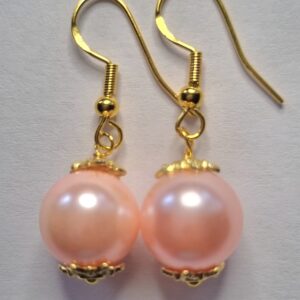 Pink Faux Pearl Earring
