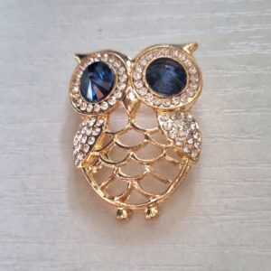 Golden Owl Pin Brooch