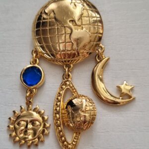 Gold Globe Brooch