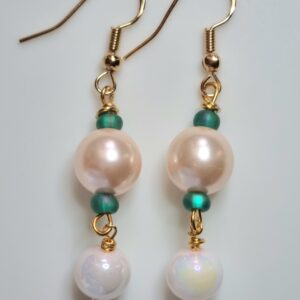 Pink and White Earring