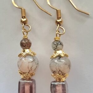 Semi Precious Stone with 18k gold hypoallergenic ear hook