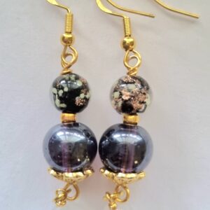 The color-shift glass beads 18k hypoallergenic ear hook