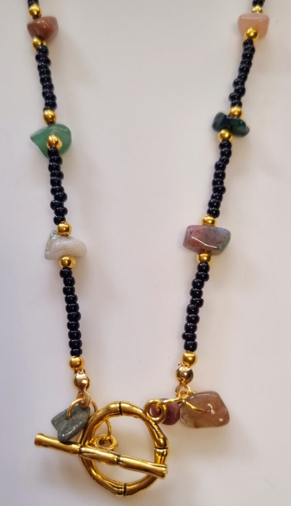 Boho-Chic handmade colorful chip beads beaded design pendant