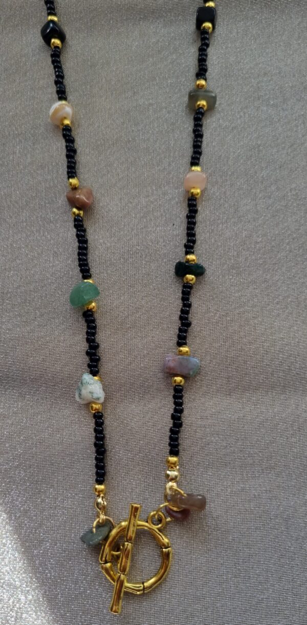 Boho-Chic handmade colorful chip beads beaded design pendant