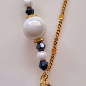 18k Gold with glass and crystal beads necklace