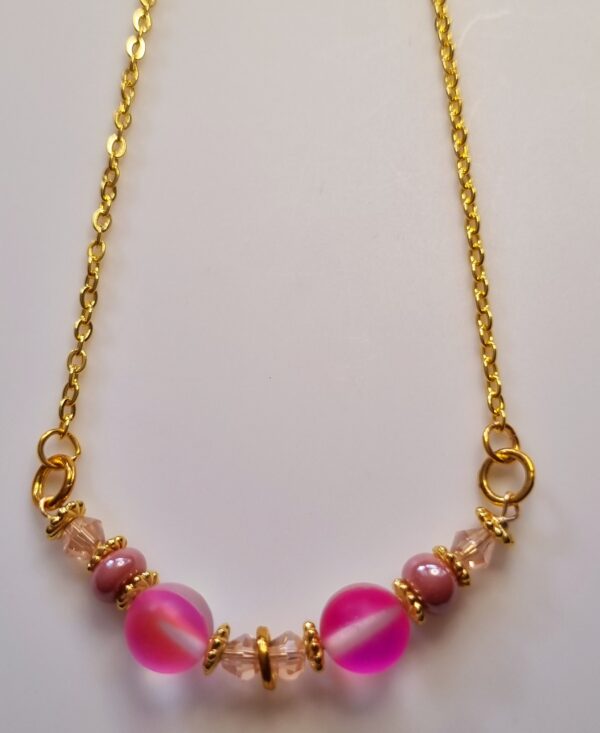 Wire wrapped 18k gold filled chain promotes joy and healing