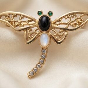 Gold Plated Dragonfly Brooch