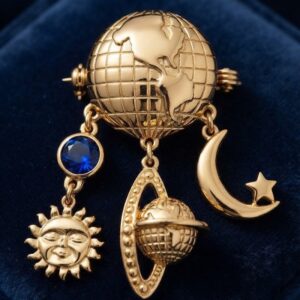 Gold Globe Brooch