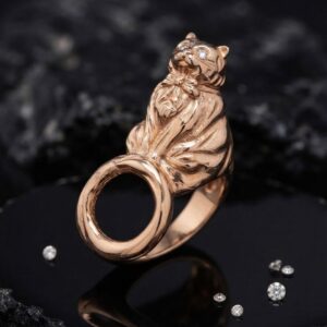 Golden cat brooch